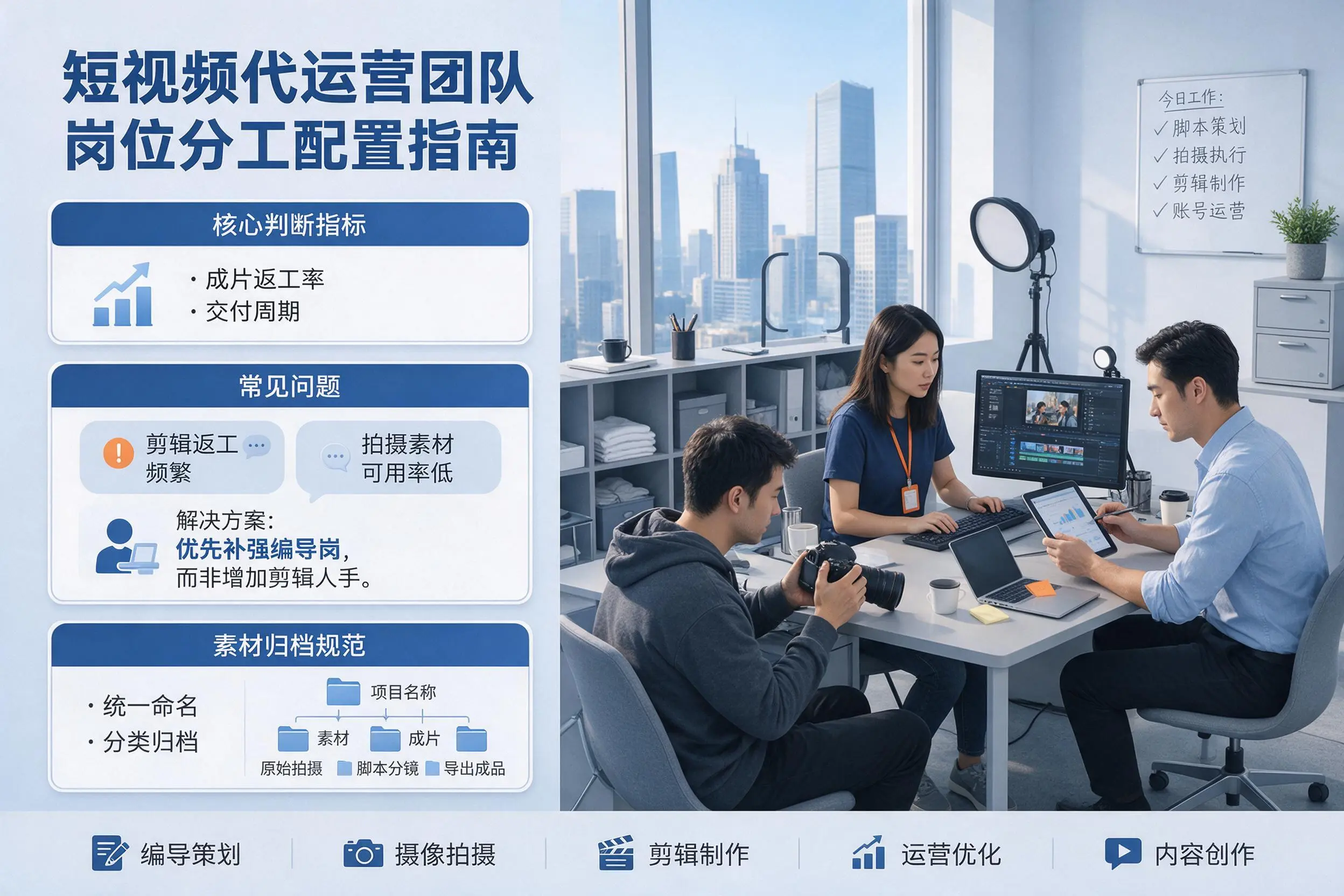 短视频代运营团队如何配置？攀枝花企业岗位分工科普说明