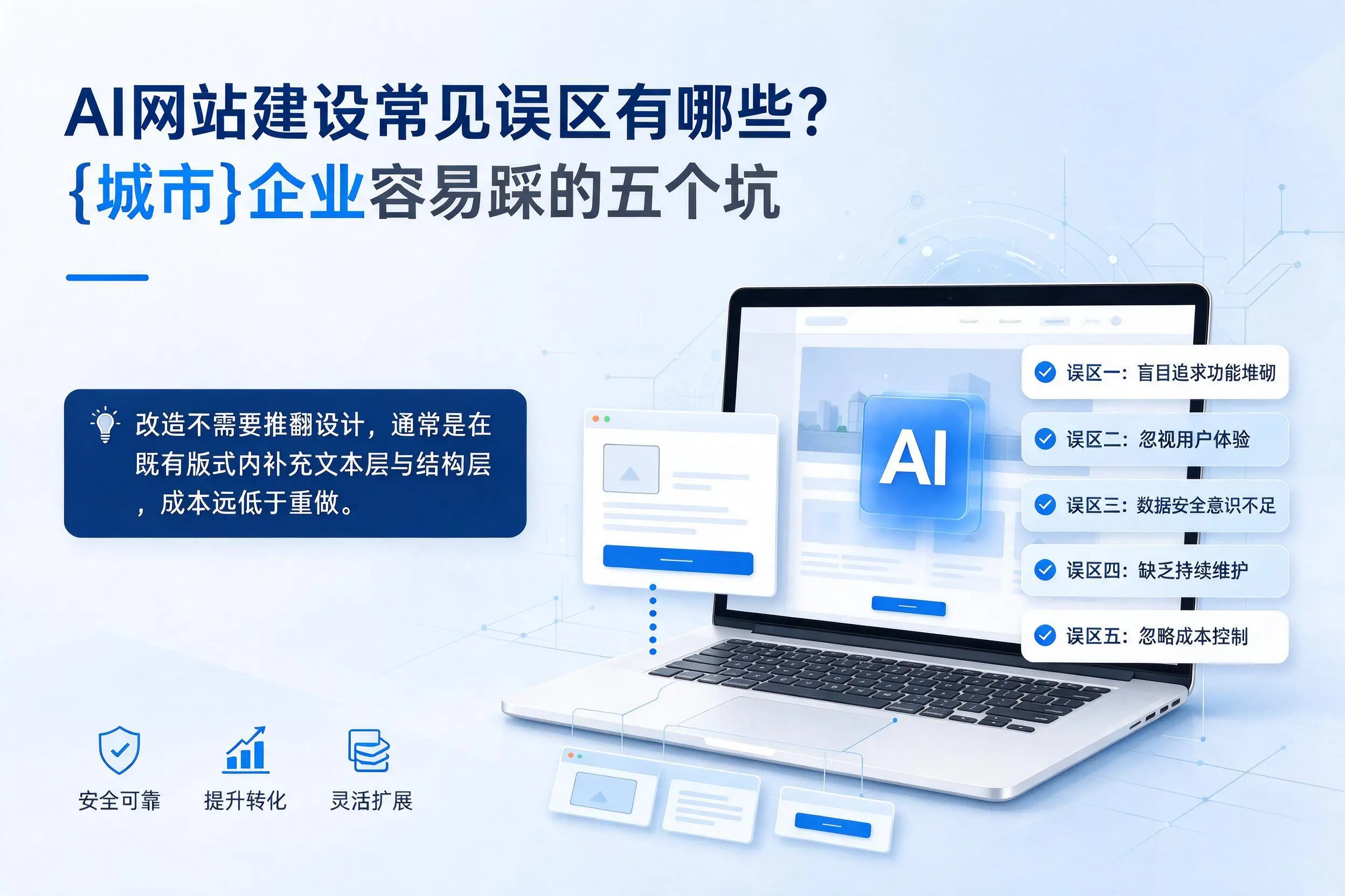 AI网站建设常见误区有哪些？攀枝花企业容易踩的五个坑