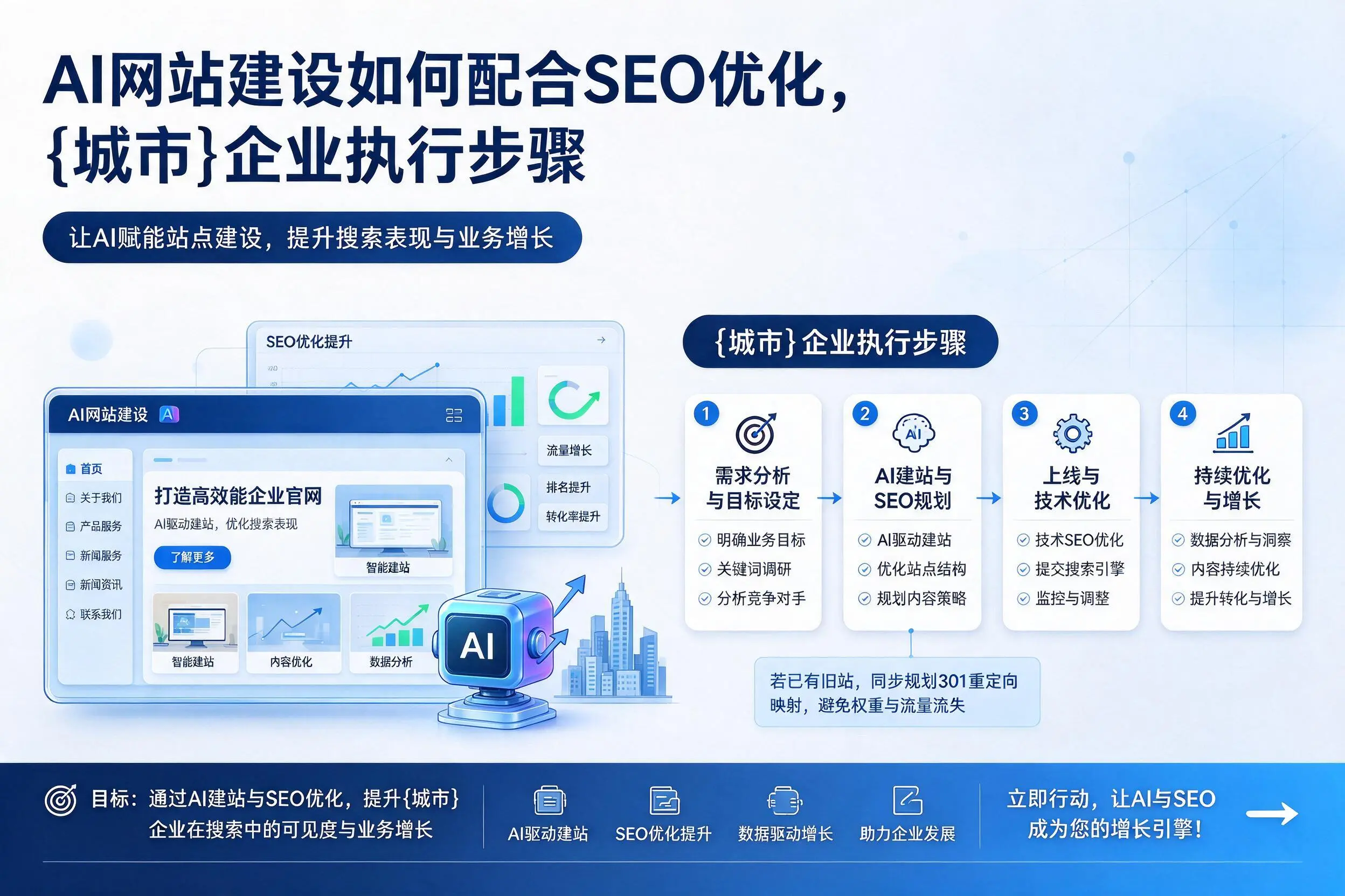 AI网站建设如何配合SEO优化，攀枝花企业执行步骤