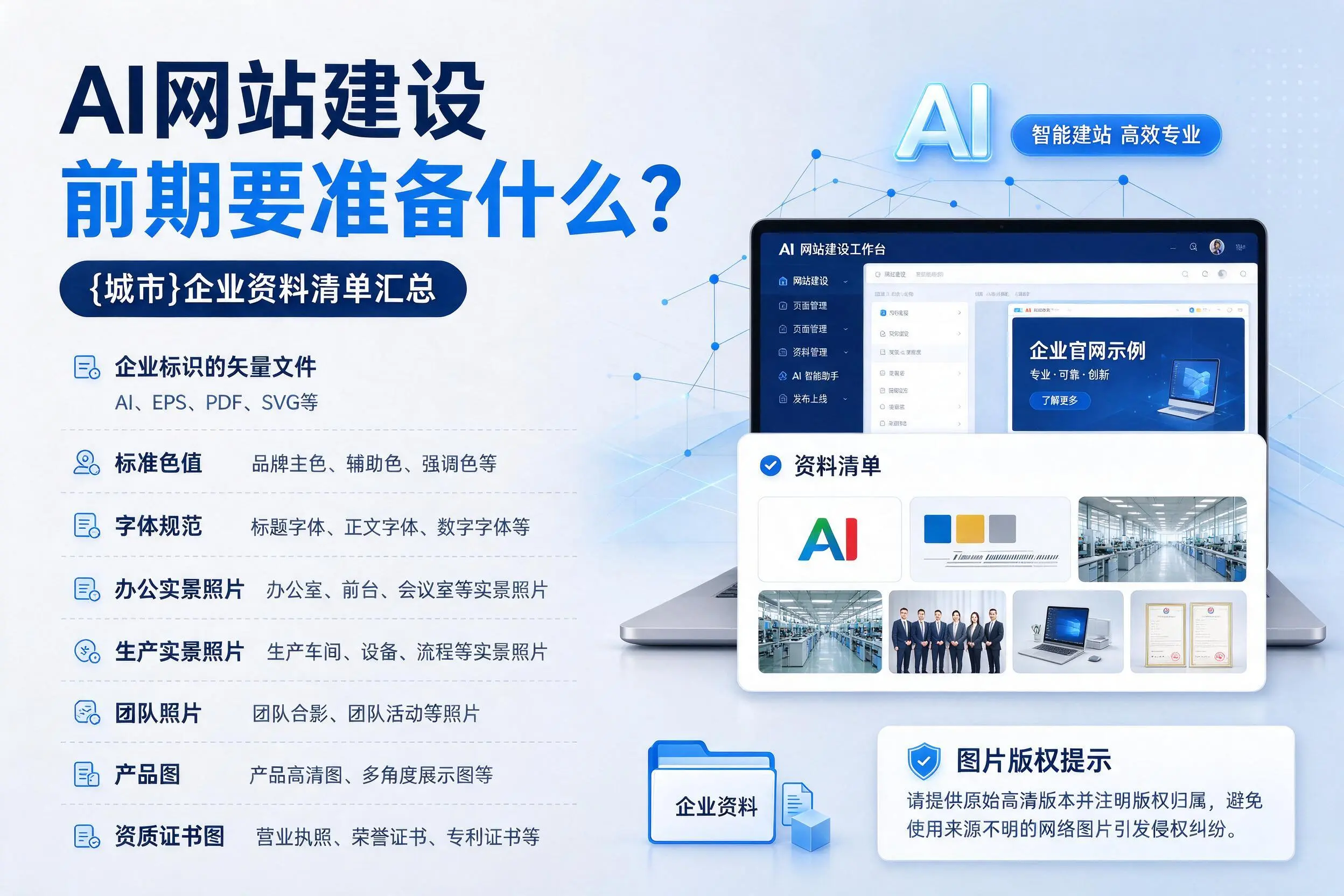 AI网站建设前期要准备什么？攀枝花企业资料清单汇总